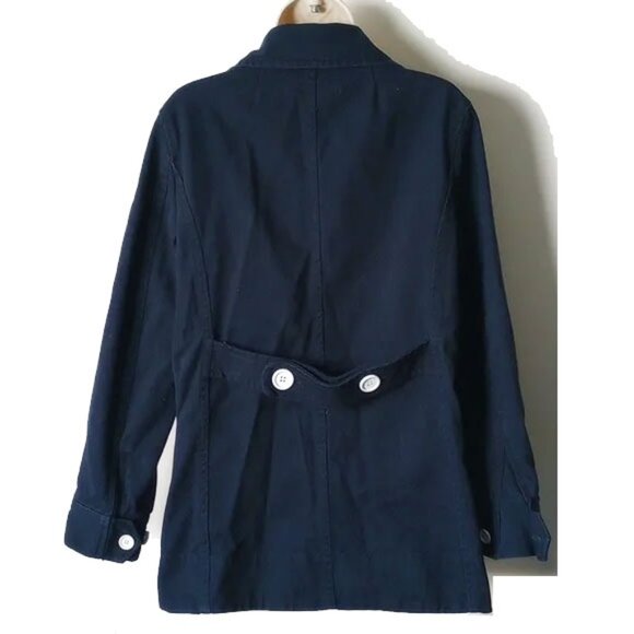 J Crew Heavyweight Cotton Twill Double Breasted Pea Coat 10 Navy - Picture 3 of 12